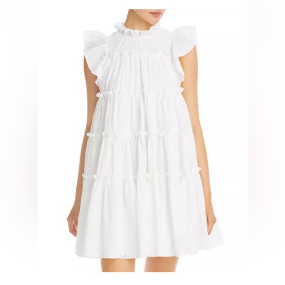 En Saison Dresses & Skirts - En Saison Kiko Cotton Eyelet Tiered Mini Dress